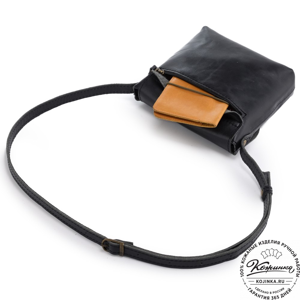  Кожаная сумка "Калифорния Нью" (чёрная)